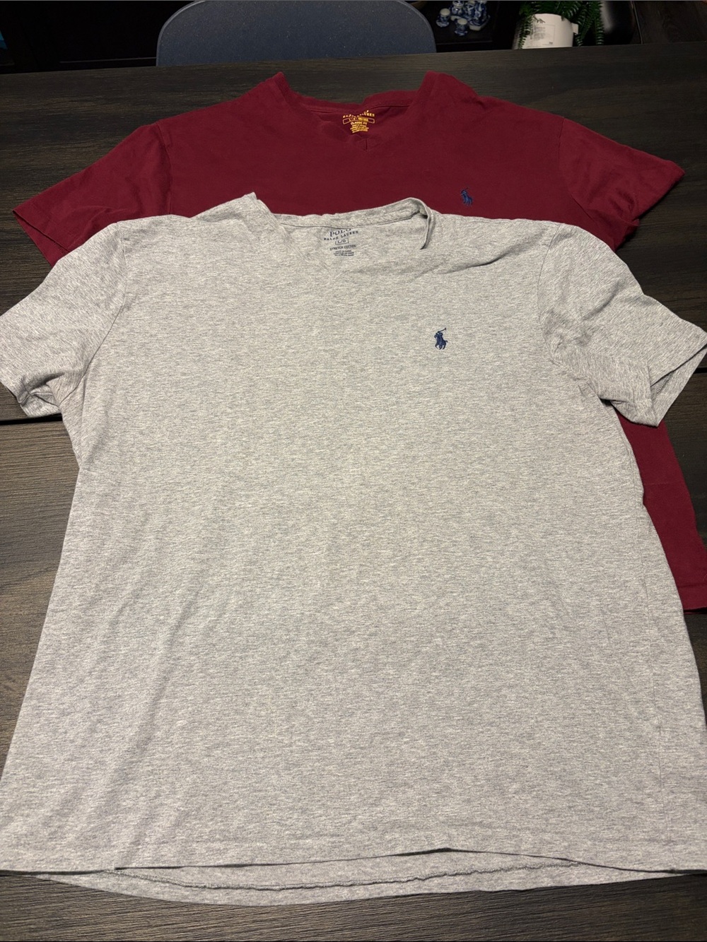 Polo Ralph Lauren Men's T-Shirt Bundle - Size L (Gray & Burgundy)